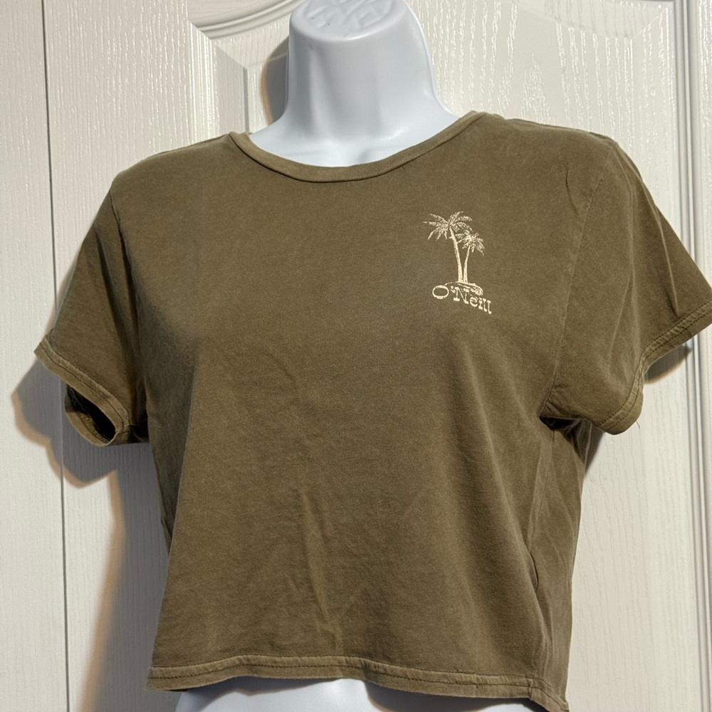 O’Neill Palm Lake‎ Cropped Tee — Olive — Size Large 🌴 - Picture 2 of 6